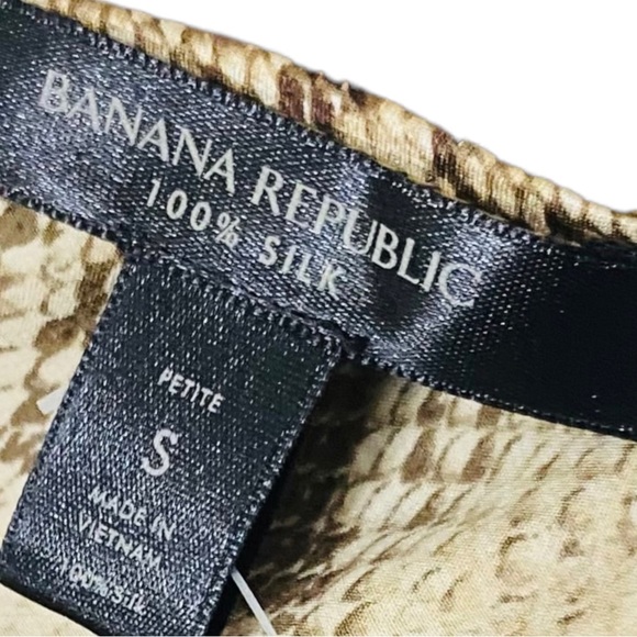 New BANANA REPUBLIC Dreamer 100% Silk Snake Print Petite Slip Maxi Dress Small P - Picture 13 of 15